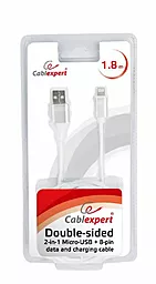 Кабель USB Cablexpert 1.8M 2-in-1 Lightning/micro USB Cable White (CCB-USB2AM-mU8P-6) - миниатюра 4