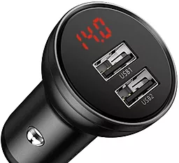 Автомобильное зарядное устройство Baseus Digital Display 24W 4.8A 2xUSB-A Black Gray (CCBX-0G)