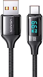 Кабель USB Usams Digital Display SJ544 U78 66w 6a 1.2m USB Type-C cable black