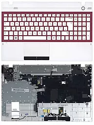 Клавиатура для ноутбука Samsung 300V5A 305V5A NP305V5A NV300V5A с топ панелью  White