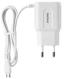 Сетевое зарядное устройство Remax RP-U22 PRO 2.4a 2xUSB-A ports charger + microUSB cable White