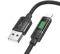Кабель USB Hoco U126 Dunamic LED 12w 2.4a 1.2m Lightning cable  black - миниатюра 2