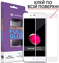 Захисне скло MAKE Full Cover Full Glue Apple iPhone 7 Plus, iPhone 8 Plus White (MGFAI7P/8PW)