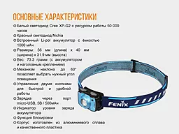 Фонарик Fenix HL12R Голубой - миниатюра 16