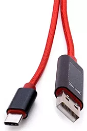 Кабель USB ExtraDigital LCD Dispay USB Type-C Cable Black/Red (KBU1735) - миниатюра 4