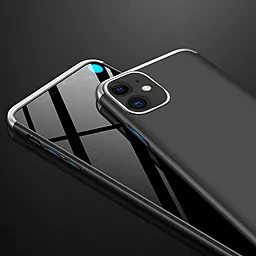 Чехол LikGus GKK 360 градусов (opp) для Apple iPhone 12 (6.1") Черный / Серебряный - миниатюра 3