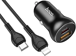 Автомобильное зарядное устройство Hoco NZ5 Smooth Road PD30W+QC3.0 + Type-C to Lightning Cable Black - миниатюра 6