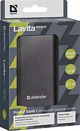 Повербанк Defender Lavita 6000 mAh Black (83616) - миниатюра 3