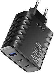 Сетевое зарядное устройство Proove Speed Surge 65w GaN PD/QC 2xUSB-C/USB-A ports home charger black (WCSS60120001) - миниатюра 3