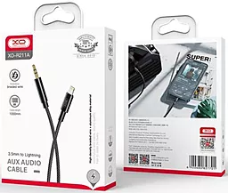 Аудио кабель XO NB-R211A AUX mini Jack 3.5mm - Lightning M/M Cable 1 м black - миниатюра 3