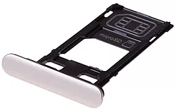 Держатель карты памяти, Заглушка разъема Сим-карты, Заглушка разъема карты памяти Sony G8231 Xperia XZs Original Silver