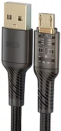 Кабель USB XO transparent design waven NB229 12W 2.4A micro USB Cable Black