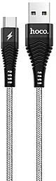 Кабель USB Hoco U32 Unswerving Steel Braided USB Type-C Cable 1.2M Black