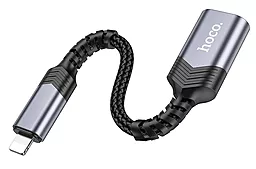 Адаптер-переходник Hoco UA24 M-F Lightning -> USB-A Metal Gray - миниатюра 2