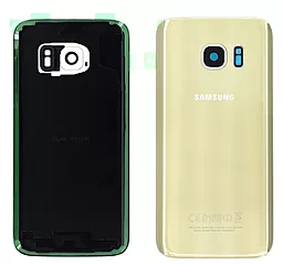 Задняя крышка корпуса Samsung Galaxy S7 G930F со стеклом камеры Original Gold
