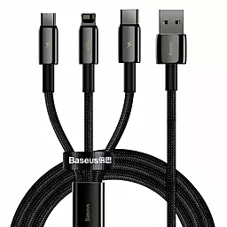 Кабель USB Baseus Уценка Tungsten Gold 18w 3.5a 3-in-1 USB to Type-C/Lightning/micro USB Cable black (CAMLTWJ-01)
