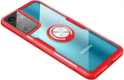 Чехол Deen CrystalRing Samsung G998 Galaxy S21 Ultra Clear/Red