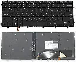 Клавіатура для ноутбуку Dell XPS 15 9550 з підсвіткою клавіш без рамки Black