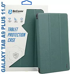 Чохол-книжка Soft Edge BeCover з кріпленням для стілусу для Samsung Galaxy Tab A9 Plus SM-X210/SM-X215/SM-X216 11.0" Dark Green (710368)