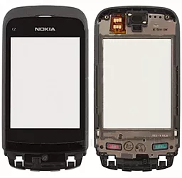 Сенсор (тачскрін) Nokia C2-02, C2-03, C2-06, C2-07, C2-08 with frame White