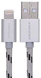 USB Кабель Momax Elit Link Lightning Cable 2.4A 2m Silver (DL3S) - мініатюра 2
