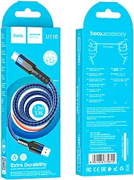 Кабель USB Hoco U110 2.4A 1.2M USB Type-C Cable Blue - миниатюра 6
