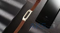 для Кожаный ремешок для браслета Xiaomi Mi Band 1S Pulse Brown (197175) - миниатюра 4