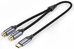 Аудио кабель Vention USB Type-C - 2хRCA (M/F) 1 м black (BGVBF) - миниатюра 2