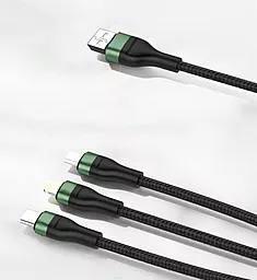 Кабель USB Foneng X78 66w 3.1a 1.2m 3-in-1 USB to USB Type-C/microUSB/Lightning cable black (X78-CA-3-TIO) - миниатюра 4