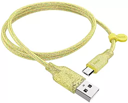 Кабель USB Hoco U73 Star Galaxy Silicone micro USB Cable Yellow - миниатюра 2
