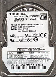 Жесткий диск для ноутбука Toshiba 160 GB 2.5 (MK1652GSX)
