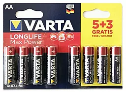 Батарейки Varta AA / LR6 Longlife Max Power 5+3шт