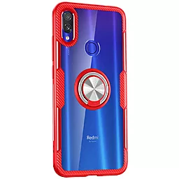 Чехол Deen CrystalRing Xiaomi Redmi Note 7, Note 7 Pro, Note 7S Clear/Red