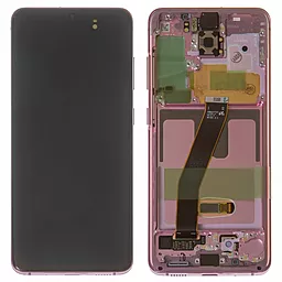 Дисплей Samsung Galaxy S20 G980, S20 5G G981 с тачскрином и рамкой, сервисный оригинал, Pink