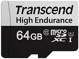 Карта памяти Transcend microSDXC 64GB High Endurance Class 10 UHS-I U1 + SD-адаптер (TS64GUSD350V) - миниатюра 2