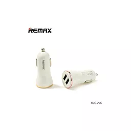 Автомобільний зарядний пристрій Remax 2USB Car Charger White / Gold (RCC206) - мініатюра 3