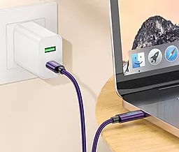 Кабель USB PD Hoco U125 Benefit 100w 5a 1.2m USB Type-C - Type-C cable purple  - миниатюра 4