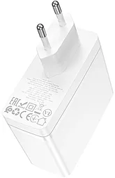 Сетевое зарядное устройство Borofone BN11 100w PD GaN 2xUSB-C/USB-A ports home charger white - миниатюра 2