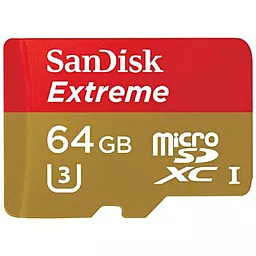 Карта памяти SanDisk microSDXC 64GB Extreme Class 10 UHS-I U3 + SD-адаптер (SDSQXNE-064G-GN6AA) - миниатюра 2