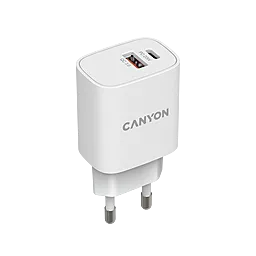 Сетевое зарядное устройство Canyon 20w PD USB-C/USB-A ports charger white (CNE-CHA20W04)