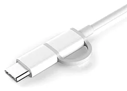 Кабель USB Xiaomi Mi 2-in-1 USB to micro USB/Type-C Cable White - миниатюра 2