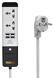Сетевой фильтр (удлинитель) Senmaxu SMX-088 2роз. 4 USB 1.5м Black/White