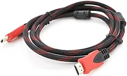 Видеокабель Merlion HDMI М-М 3м OD-7.4mm Black/Red (YT-HDMI(M)/(M)NY/RD-3.0m) - миниатюра 2