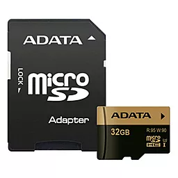 Карта памяти ADATA microSDHC 32GB XPG Class 10 UHS-I U3 + SD-адаптер (AUSDH32GXUI3-RA1)