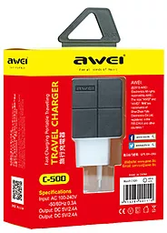 Сетевое зарядное устройство Awei AWEI C-500 (2USB, 2.4A) Black - миниатюра 2
