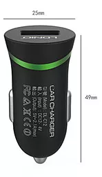 Автомобильное зарядное устройство LDNio Single USB Car charger 2.1A Black (DL-C12) - миниатюра 2