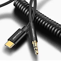 Аудио кабель Vention Aux mini Jack 3.5 mm - USB Type-C M/M Cable 1 м black (BGABF) - миниатюра 4