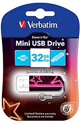 Флешка Verbatim 32GB STORE'NGO MINI NEON PINK USB 2.0 (49390) - миниатюра 2
