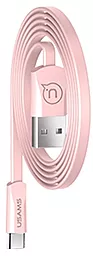 USB Кабель Usams U2 Flat micro USB Cable Pink