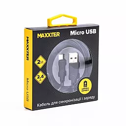Кабель USB Maxxter 2.4A 2M micro USB Cable Black (UB-M-USB-02-2m) - миниатюра 2